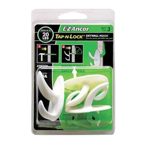 Ez-ancor 3-Piece Anchor and Double Hook Pin White